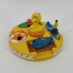 Vtg Sesame Street Floating Bath Tub Puzzle Toy Big Bird Elmo Cookie Monster Bert